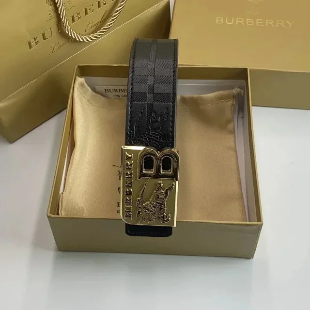 Burberry Belts Check-pattern belt with TB monogram buckle product detail image 6