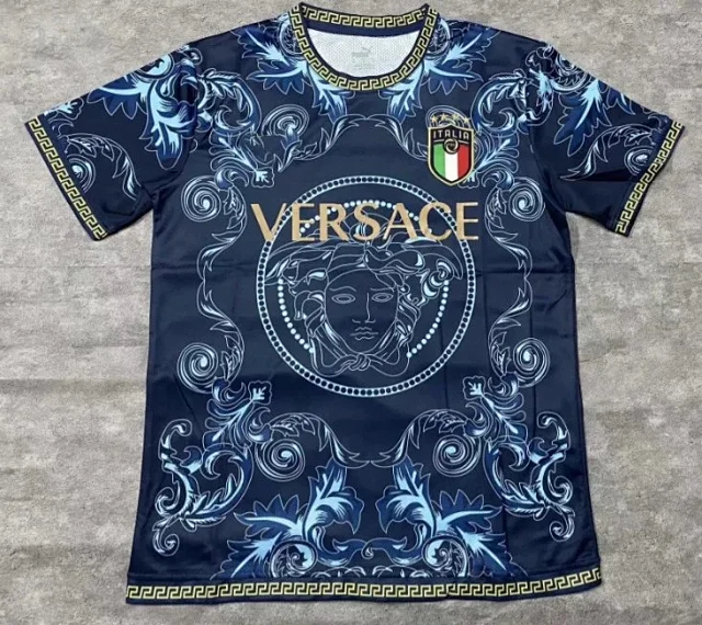 Versace Football Jerseys Italia crest jersey with Medusa and baroque print product detail image 3