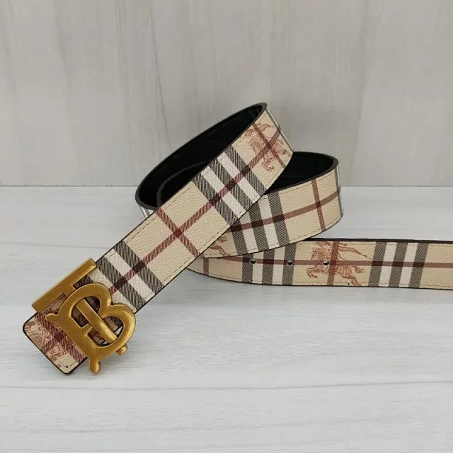 Burberry Belts Check-pattern belt with TB monogram buckle product detail image 15