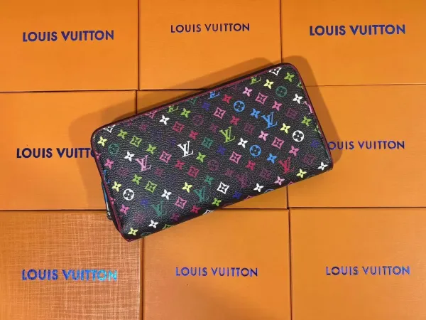 Louis Vuitton Monogram Sarah Long Wallet Black with Pink Snap - 6