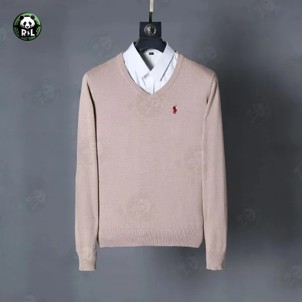 Ralph Lauren V-Neck Sweater Beige Sweater - 1
