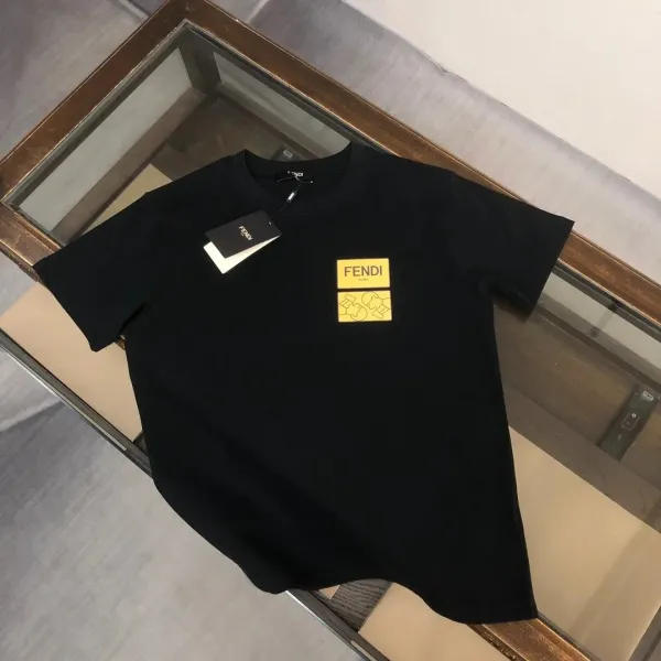 Fendi Logo Patch Black T-Shirt - 1
