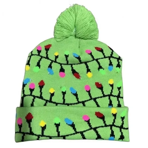 Design Ugly Christmas Beanie with Red Pom-Pom and HO HO HO Cuff - 8