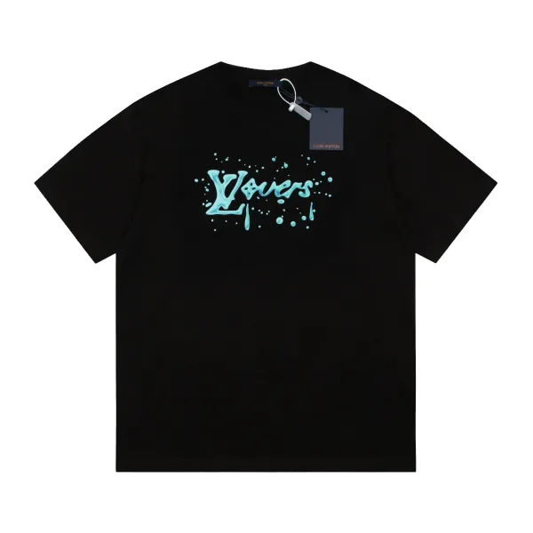 Louis Vuitton Liquid Logo Black T-Shirt - 1