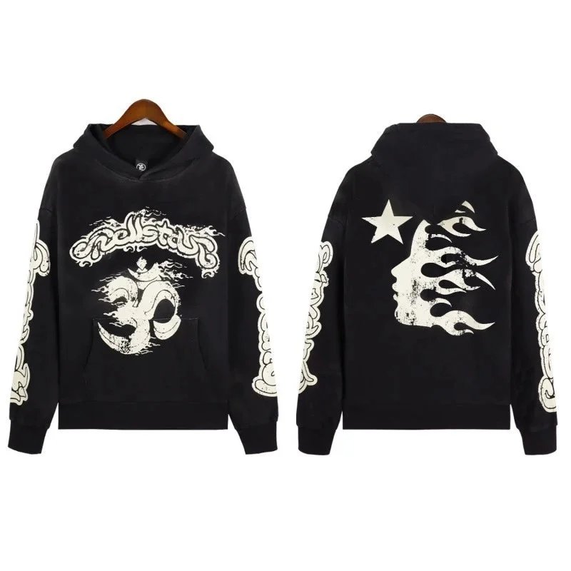 Hellstar Hoodies & Sweatshirts Graphic-print pullover hoodie — ALBB-LMWY-0042