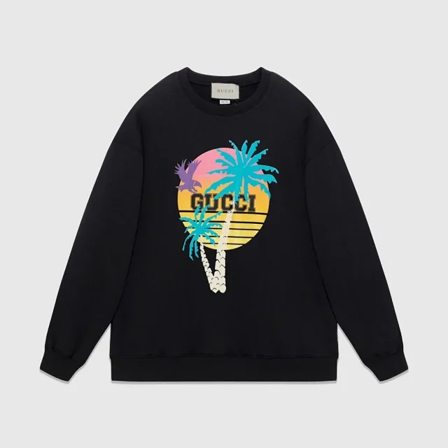 Gucci Hoodies & Sweatshirts Logo hoodie with contrasting sleeve stripes product detail image 5
