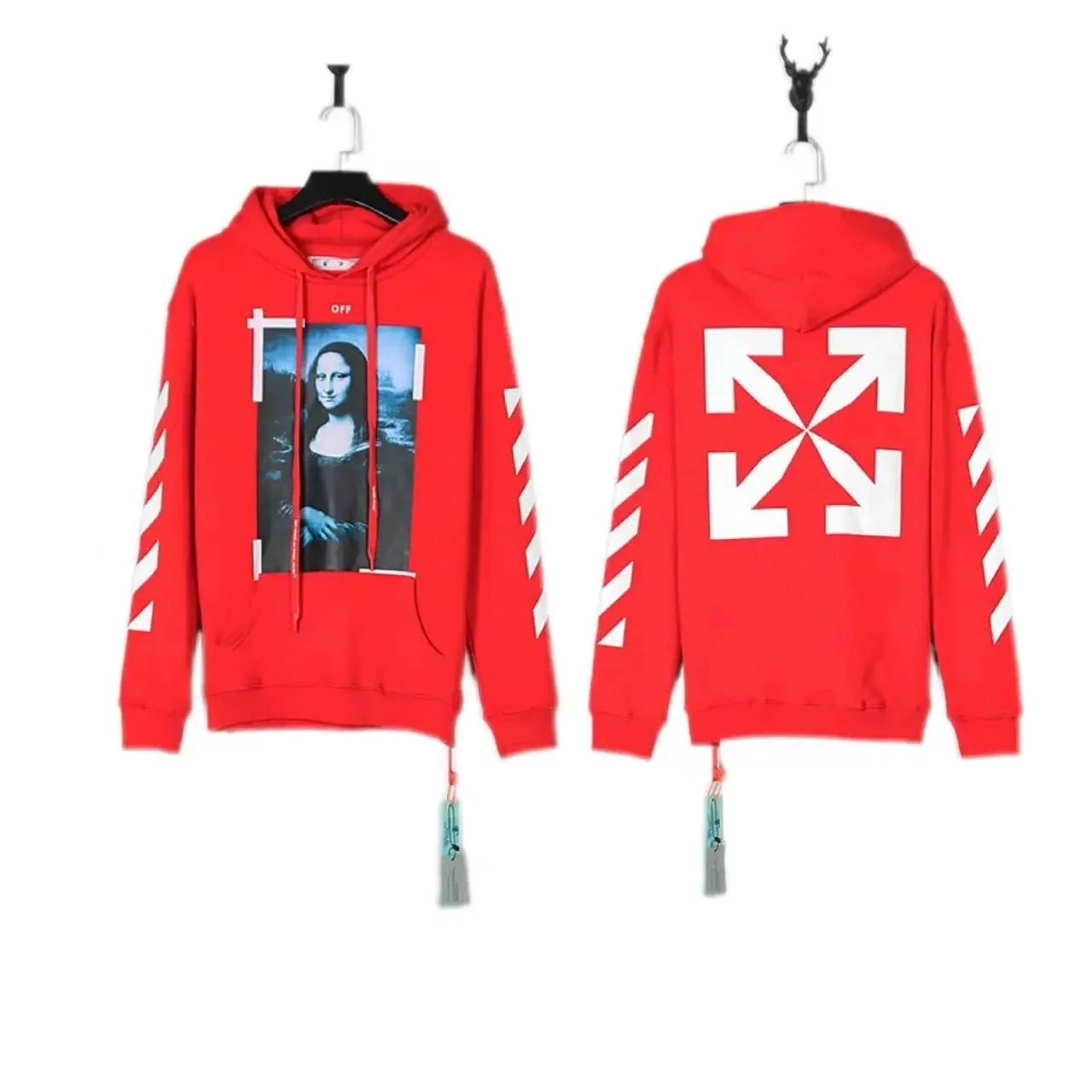 Off-White Mona Lisa Arrow Hoodie Red - 1