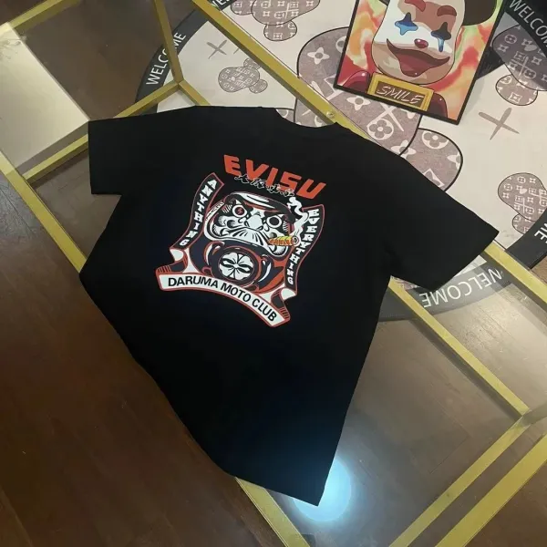Evisu x Daruma Moto Club Graphic Print Black T-Shirt - 1