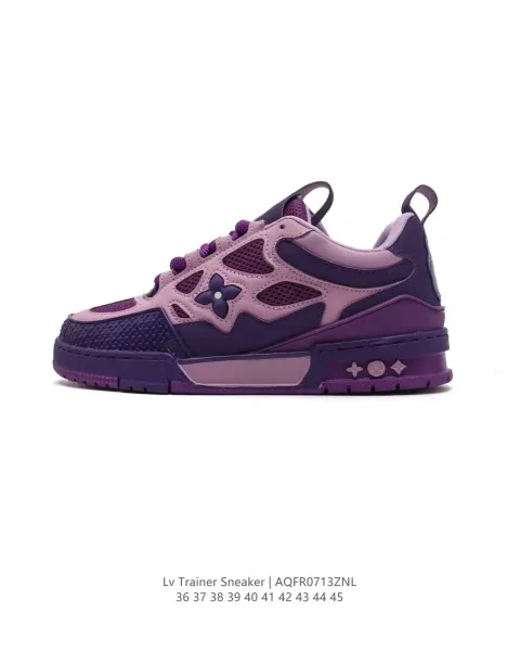 Louis Vuitton Trainer Sneaker Purple Multicolor Sneakers - 1