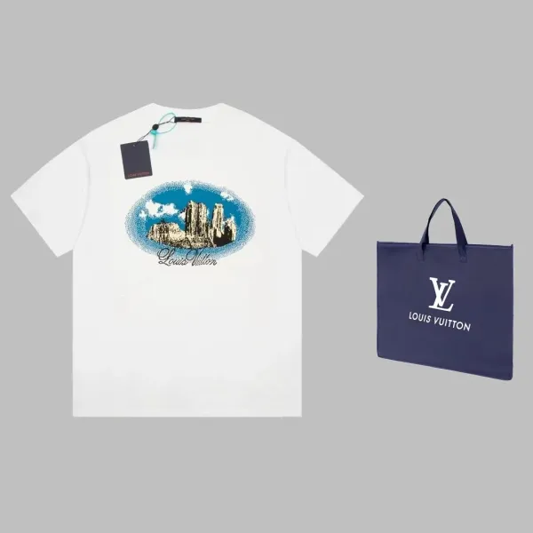 Louis Vuitton Canyon Print T-Shirt White with Navy Tote Bag - 1