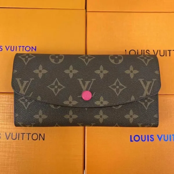 Louis Vuitton Monogram Sarah Long Wallet Pink Snap - 1