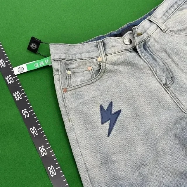 Unbranded Jeans Decorative patchwork straight-leg product detail image 10