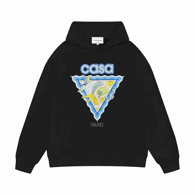 Casablanca Hoodies & Sweatshirts Graphic-print pullover hoodie with kangaroo pocket product detail image 1