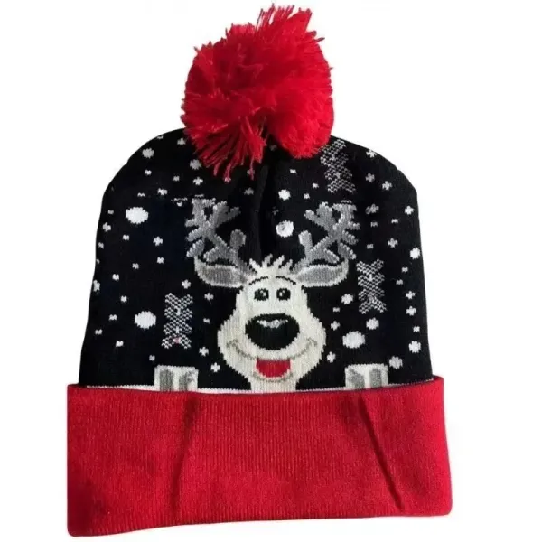 Design Ugly Christmas Beanie with Red Pom-Pom and HO HO HO Cuff - 3