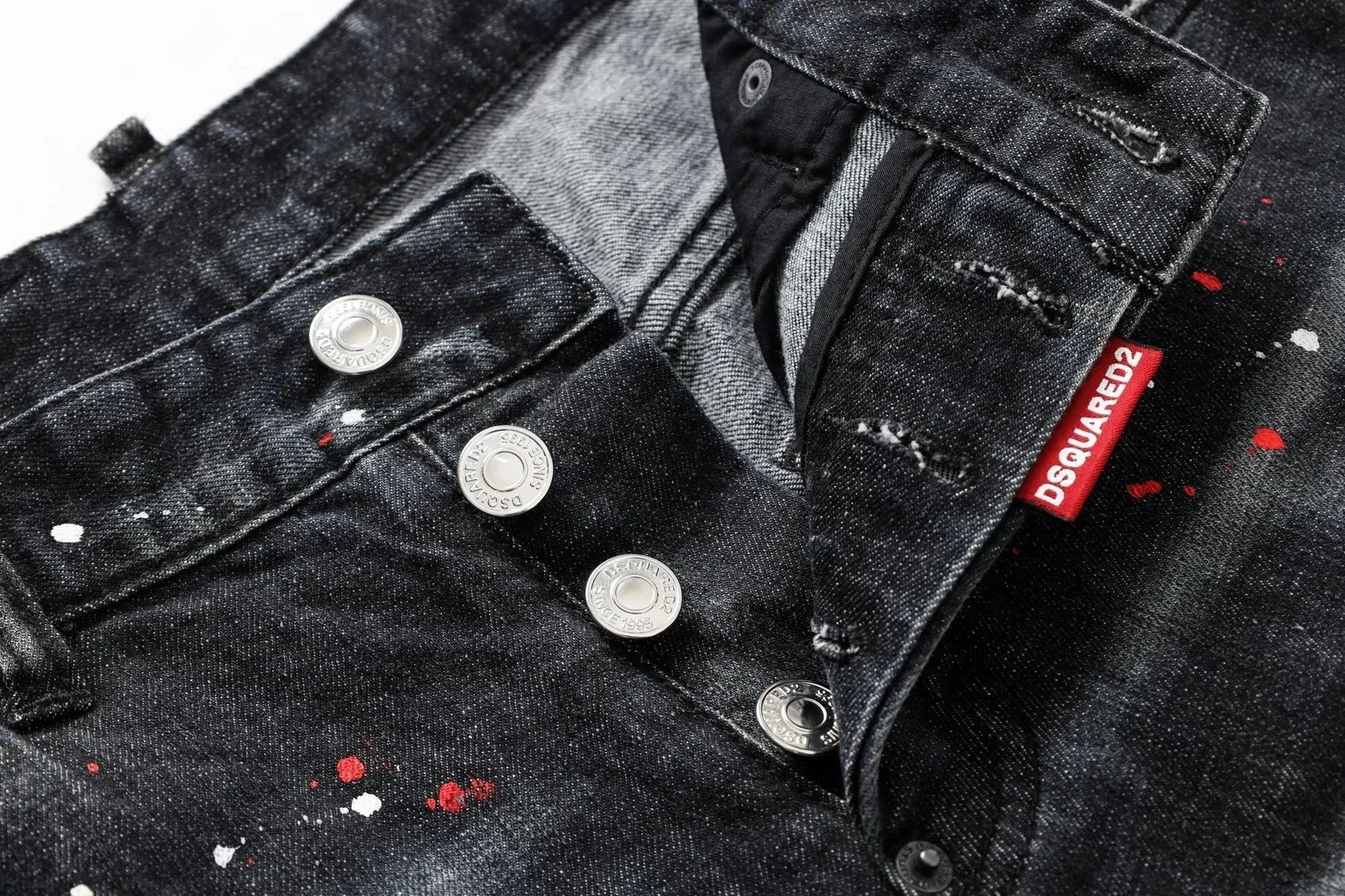 Dsquared2 Paint-Splatter Distressed Slim Fit Jeans - 4
