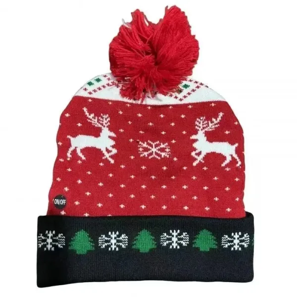ON/OFF Ugly Christmas Beanie Red/Black - 1