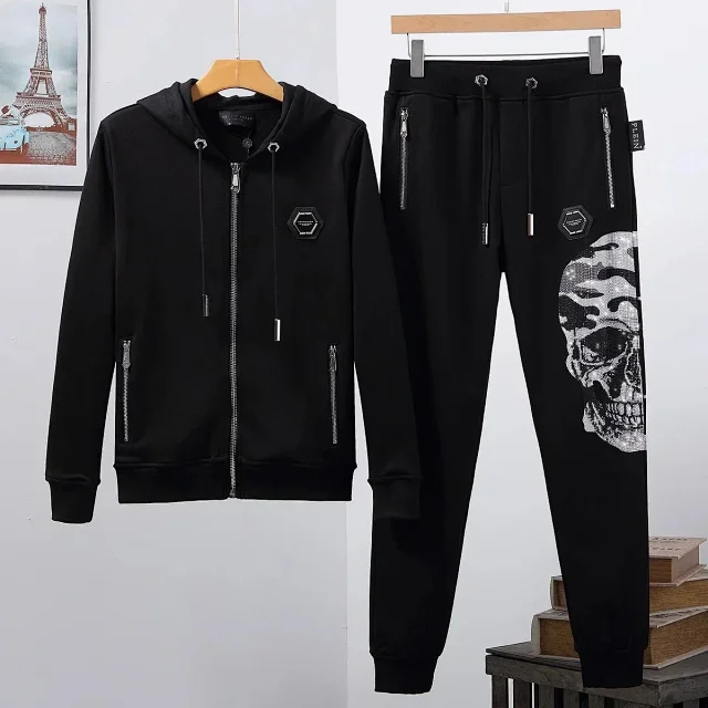 Philipp Plein Matching Sets Zip-Up Hooded Tracksuit with Skull Motif product detail image 4