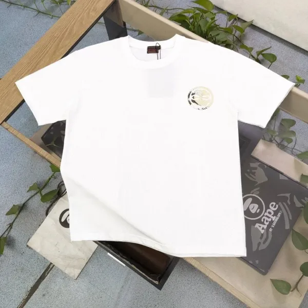 Aape By A Bathing Ape Logo Embroidered White T-Shirt - 1