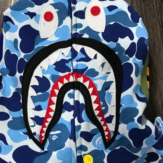 A BATHING APE Hoodies & Sweatshirts Shark Full Zip Hoodie with Camo Print product detail image 8