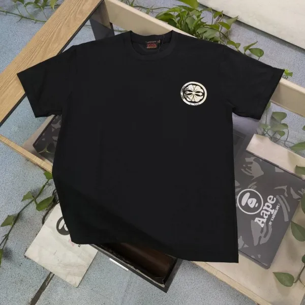 A Bathing Ape x Evisu Flower Logo Black T-Shirt - 1