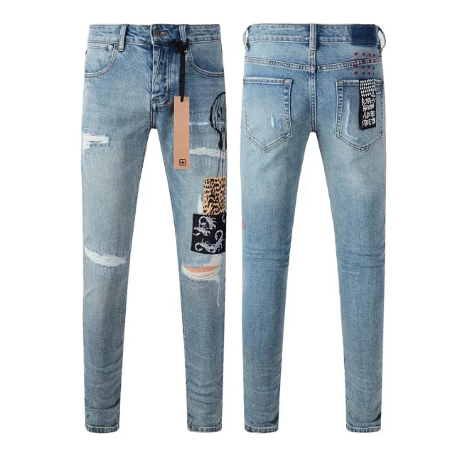 Ksubi Jeans Distressed skinny with graphic back-pocket patch product detail image 9