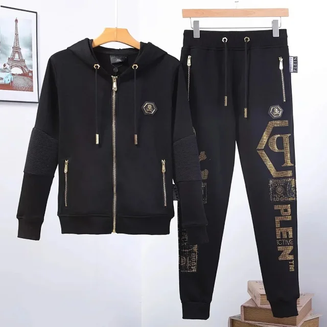 Philipp Plein Matching Sets Zip-Up Hooded Tracksuit with Skull Motif product detail image 3
