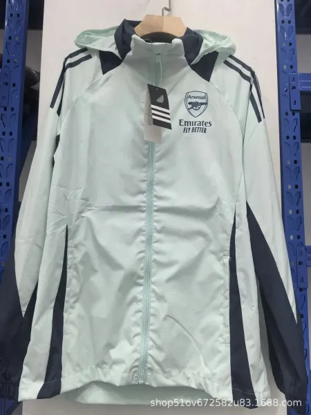 Adidas Arsenal Windbreaker Mint Green Navy Jacket - 1
