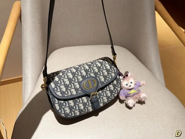 Dior Caro Saddle Bag Oblique Monogram Navy Blue Crossbody Bag - 1