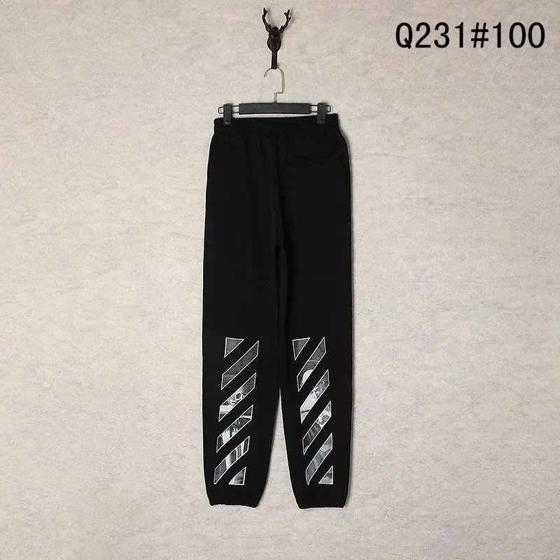 Off-White Trousers Elastic-Waist Jogger Sweatpants with Diagonal Leg Graphics product image