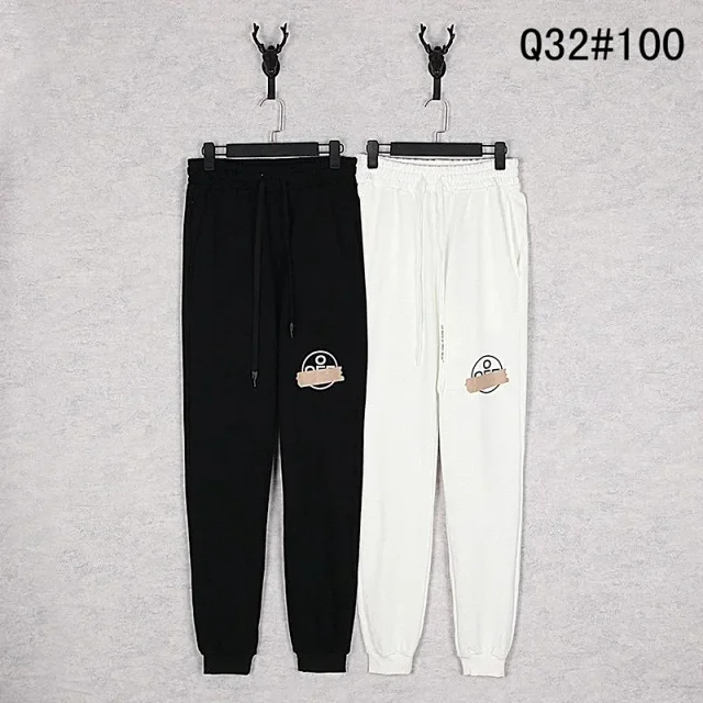 Off-White Trousers Elastic-Waist Jogger Sweatpants with Diagonal Leg Graphics product detail image 18