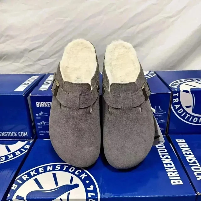 Birkenstock Slippers Boston fleece-lined buckle clogs product detail image 3