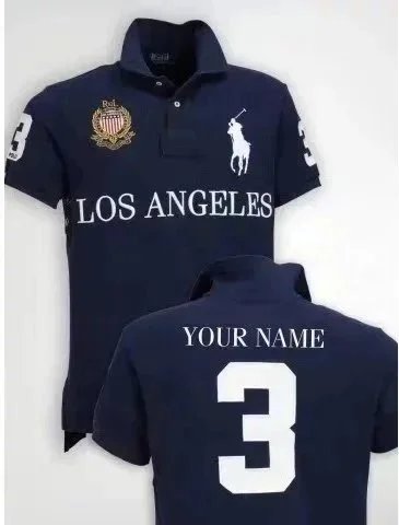 Polo Ralph Lauren Shirts Short-Sleeve City Crest Shirt with Number Back — blue-los angeles
