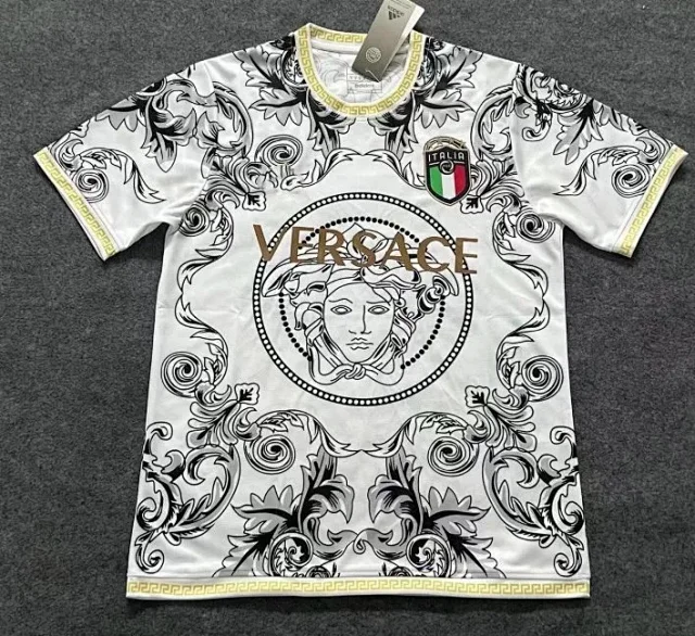 Versace Football Jerseys Italia crest jersey with Medusa and baroque print product detail image 2