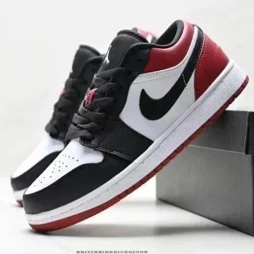 Air Jordan 1 Low Chicago Red Black White Sneakers - 1