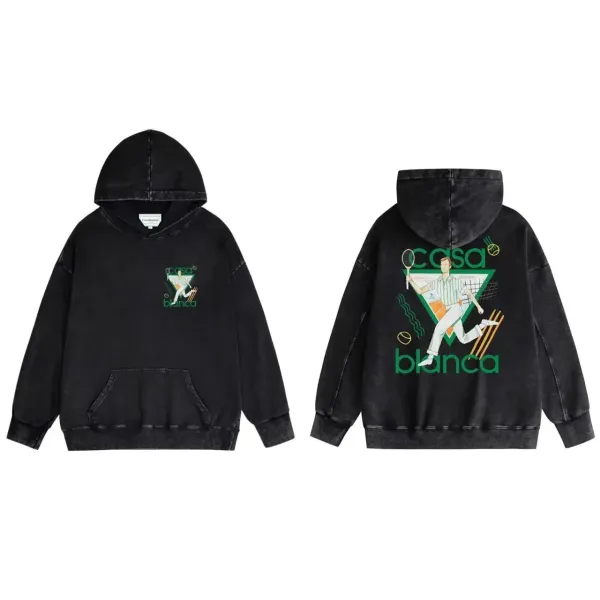 Casa Blanca Tennis Graphic Hoodie Black - 1