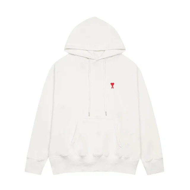 AMI Paris Hoodies & Sweatshirts de Coeur embroidered pullover hoodie product detail image 9