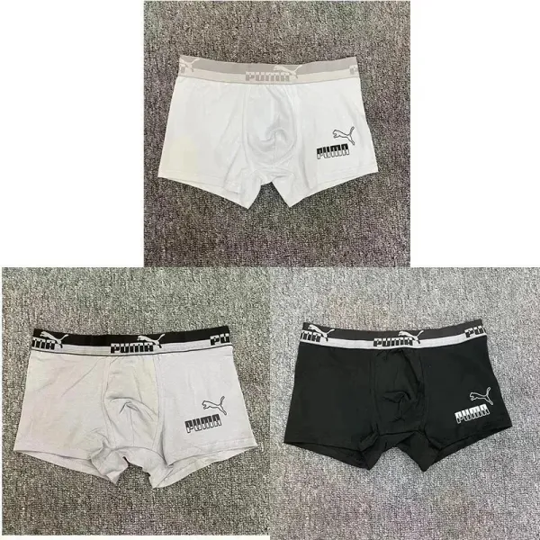 Puma Boxer Briefs White Black Gray Underwear - 1
