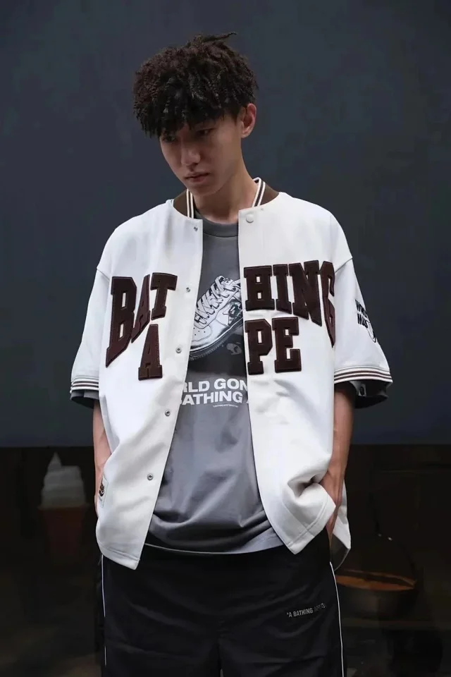 A Bathing Ape Shirts Short-Sleeve Button-Front Baseball Jersey Shirt product detail image 10