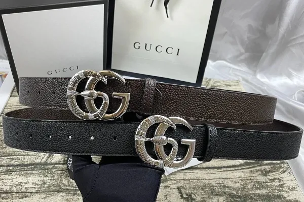 Gucci Double G Interlocking Buckle Belt Beige Leather Belt - 5