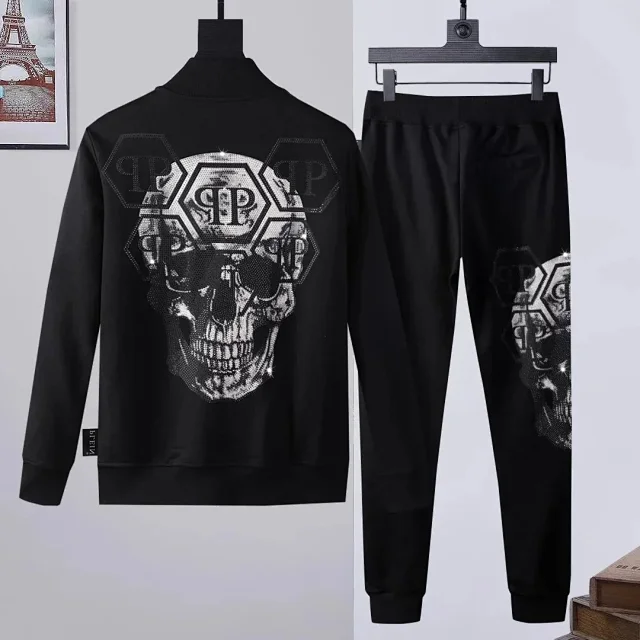 Philipp Plein Matching Sets Zip-Up Hooded Tracksuit with Skull Motif product detail image 10