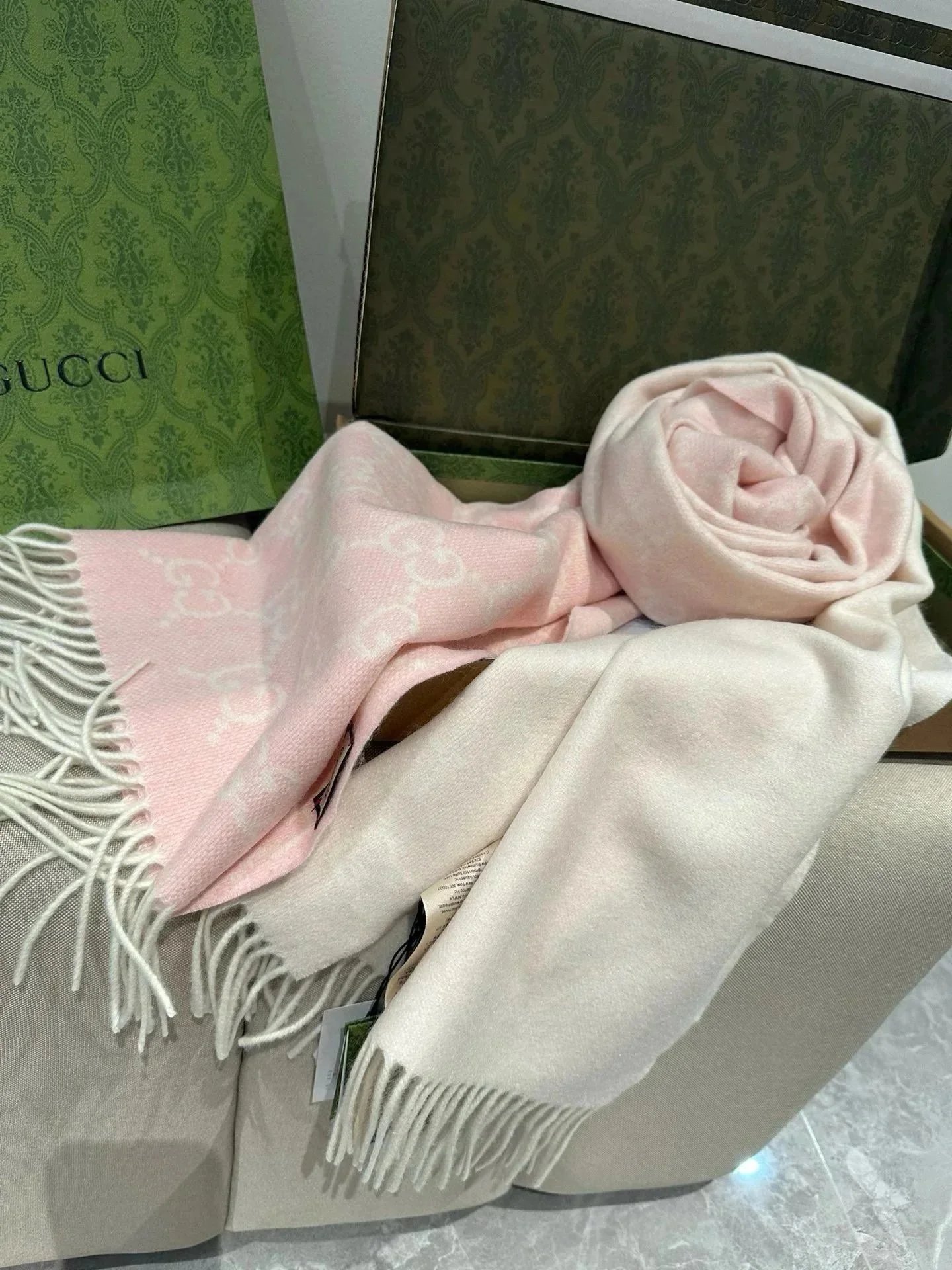 Dior Scarves Fringed Logo-Pattern Scarf — 8