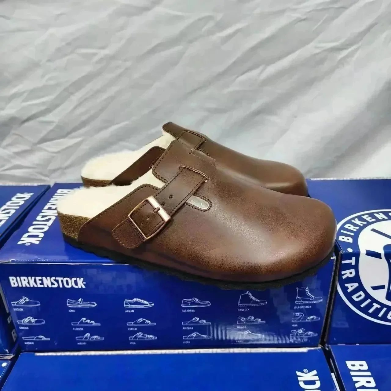 Brown Leather Upper with Fleece