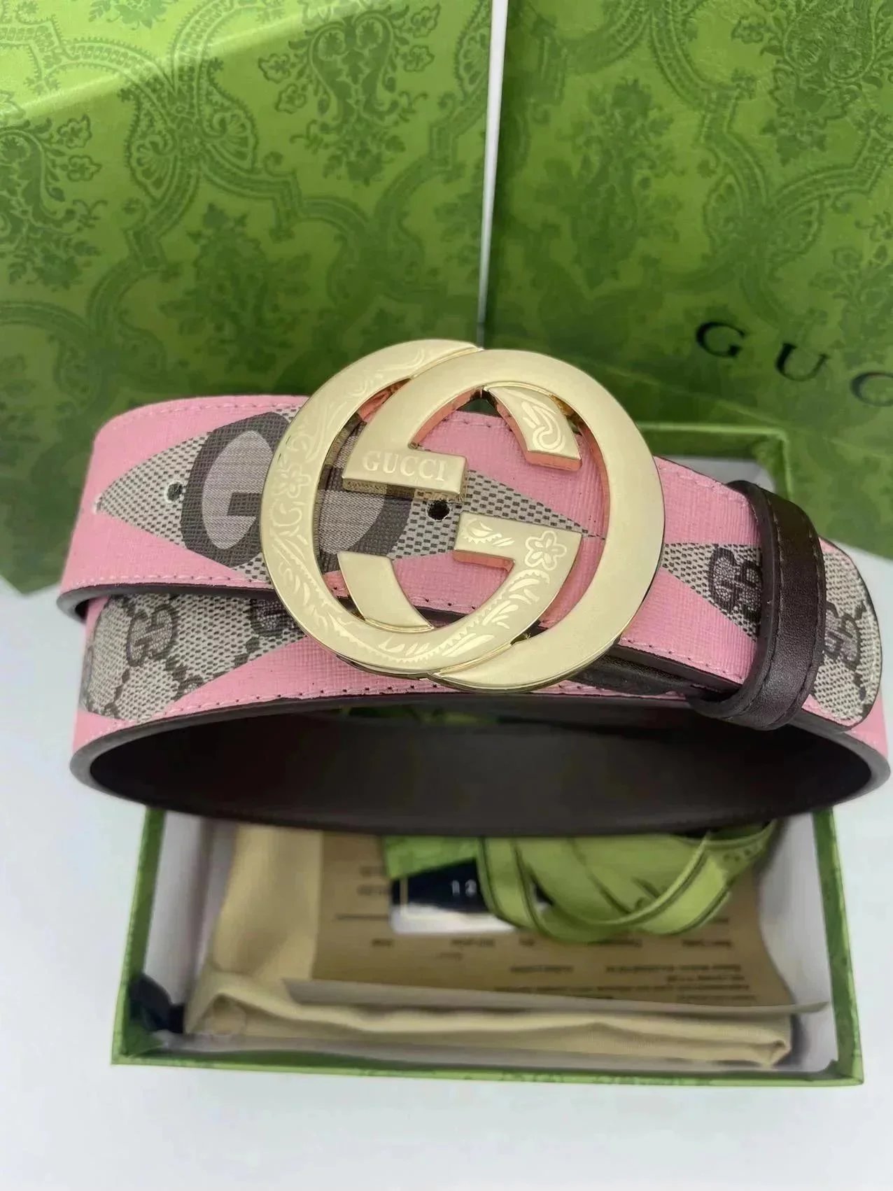 Burberry Belts Check Pattern Belt with B Monogram Buckle — 16