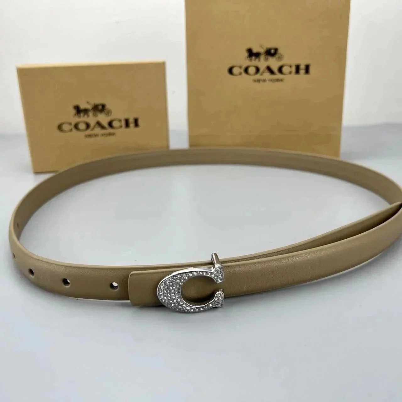 Burberry Belts Check Pattern Belt with B Monogram Buckle — 37