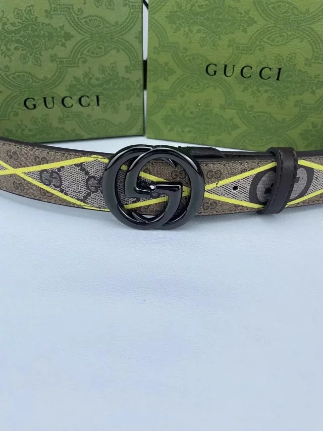 Burberry Belts Check Pattern Belt with B Monogram Buckle product detail image 12