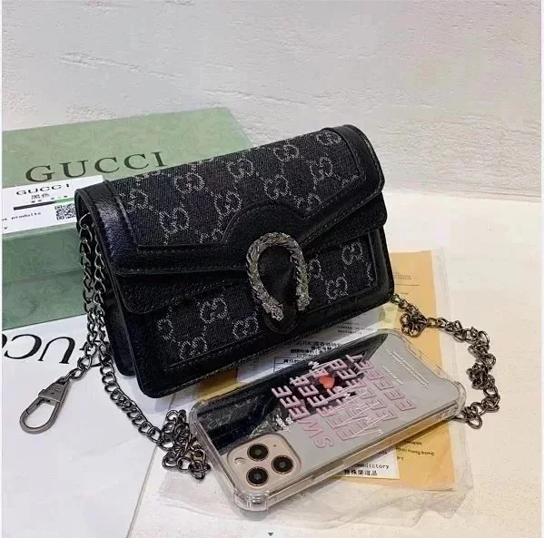Gucci Crossbody Bags Chain-strap flap with GG monogram or quilted double-G hardware product detail image 5