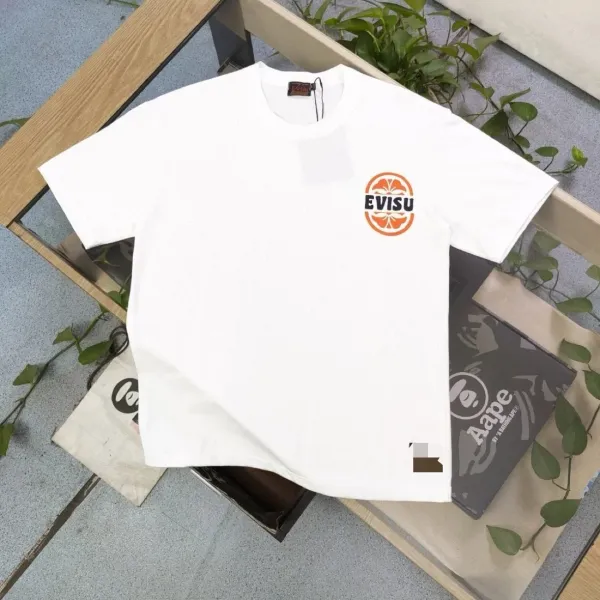 Evisu Orange Slice Logo White T-Shirt - 1