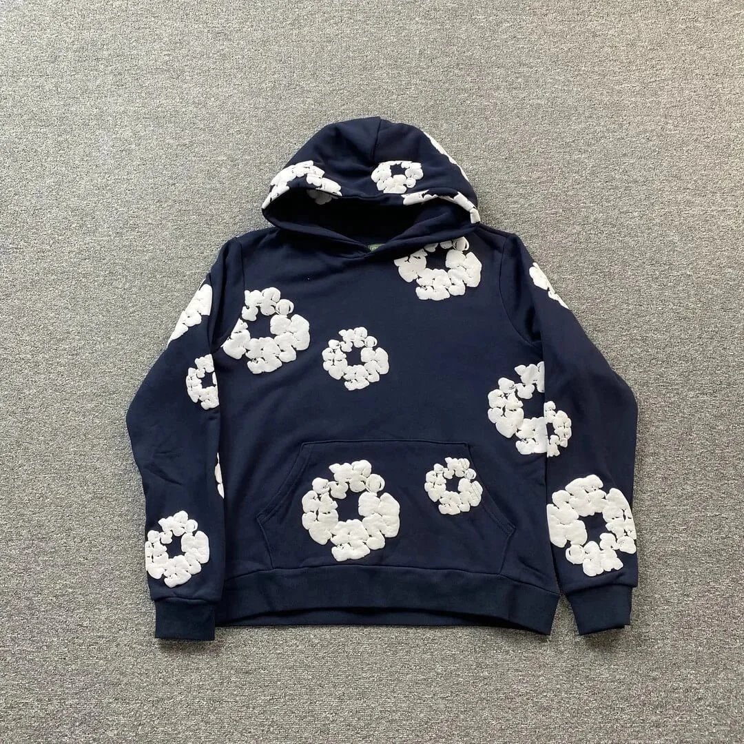 Unbranded Hoodies & Sweatshirts Hooded Sweatshirt with Raised Floral Ring Appliqués — 1