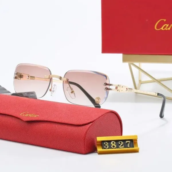 Cartier Santos de Cartier Sunglasses Blue Gradient Gold-Tone Frame - 8