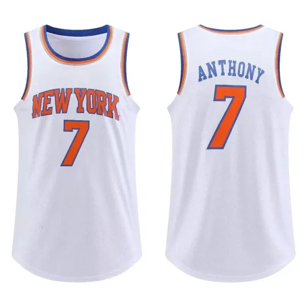 New York Knicks Carmelo Anthony #7 White Replica Jersey - 1
